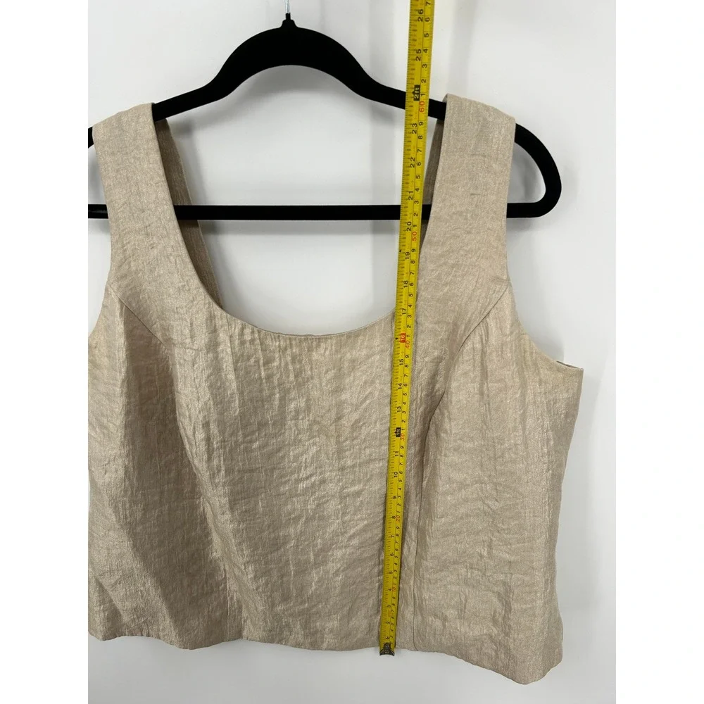 Expo New York Champagne Gold Metallic Sleeveless Shell Top Womens Size 16w - Picture 8 of 14